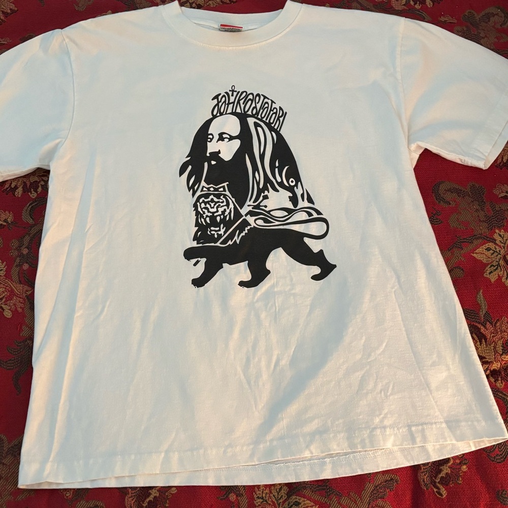 White Graphic T-Shirt with Rasta design